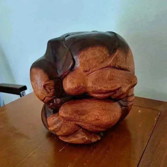 Wooden SCULPTURE HAND CARVED VINTAGE - Picture 5 of 7